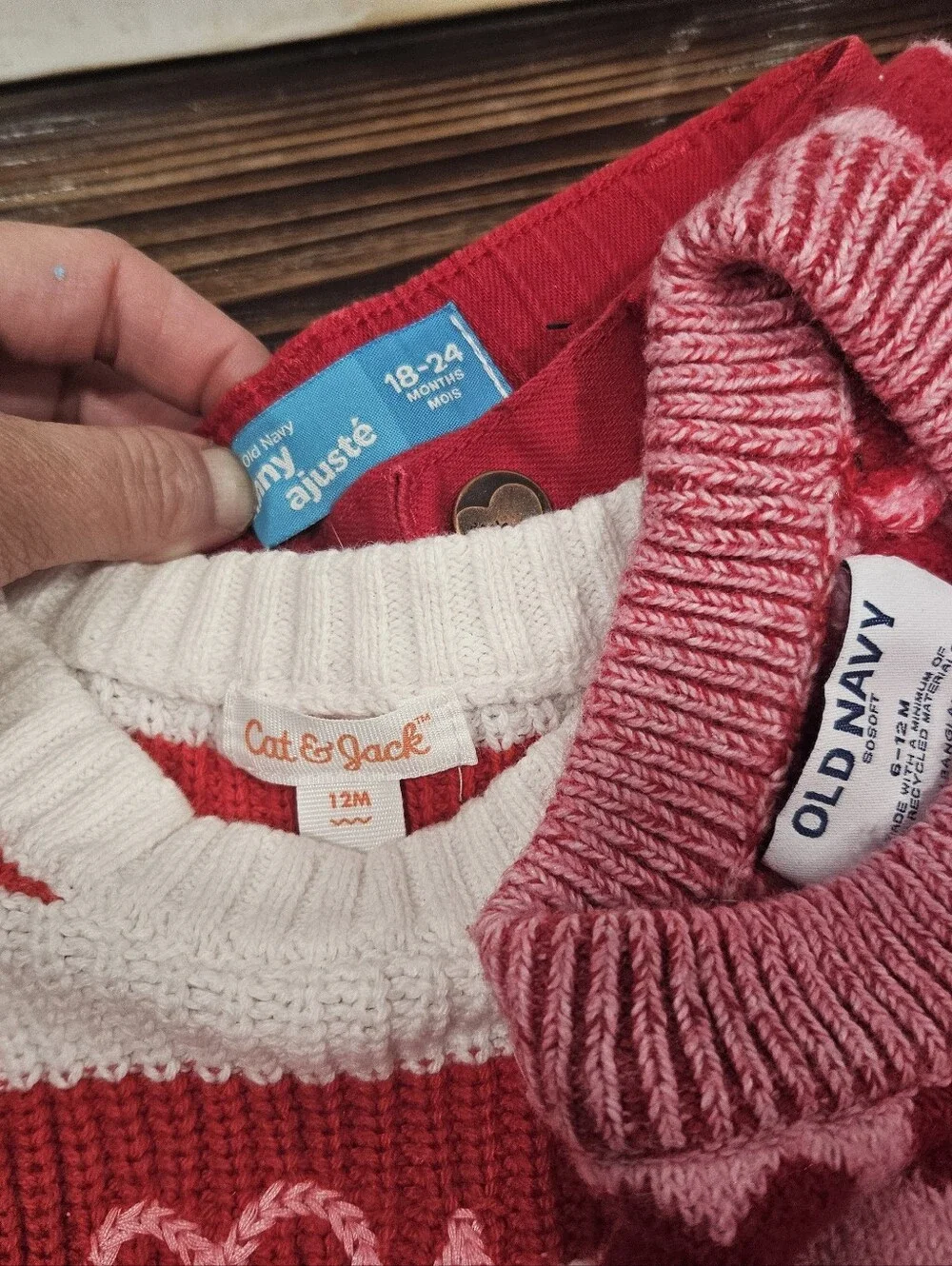 Toddler 12 Month Girl Heart Love Sweaters With Red Jeans